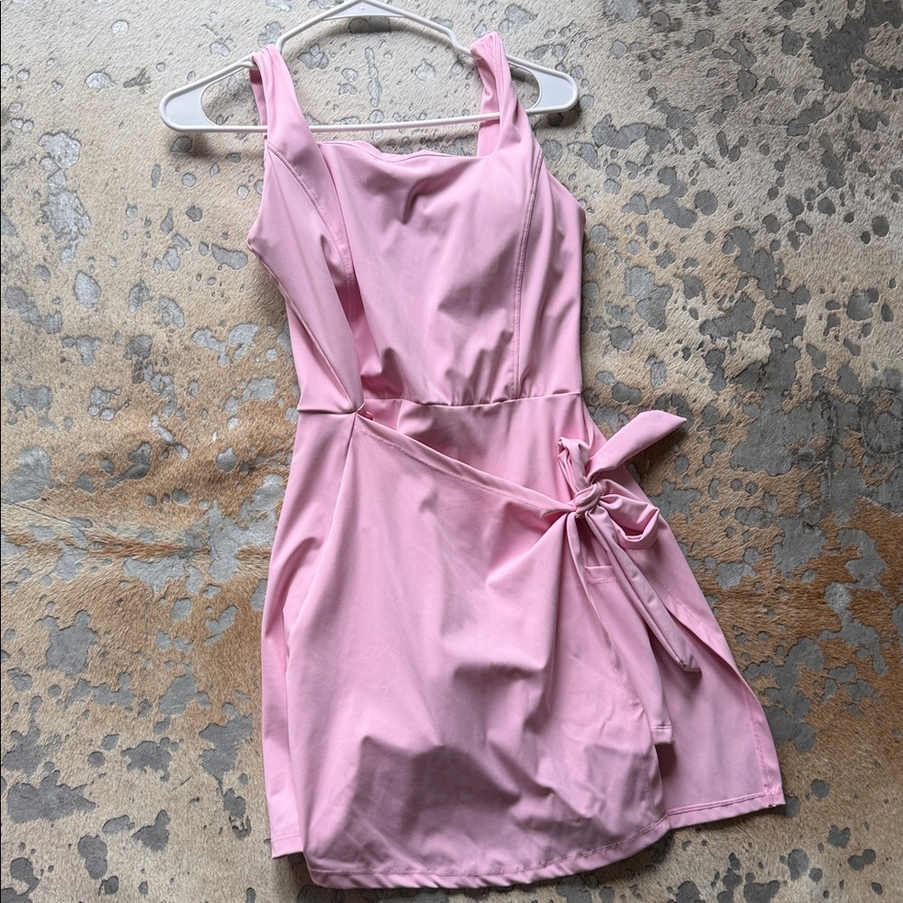 Pink Sleeveless Dress with Bow